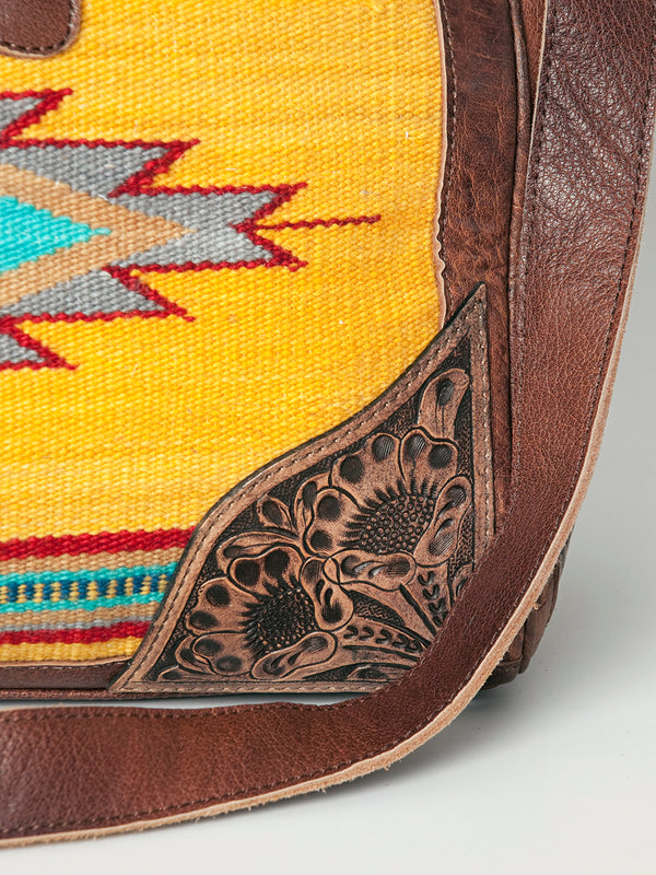 ADBG516 American Darling Hand Tooled Floral & Hand Woven Saddle Blanket Western Duffel Bag