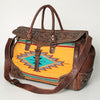 ADBG516 American Darling Hand Tooled Floral & Hand Woven Saddle Blanket Western Duffel Bag