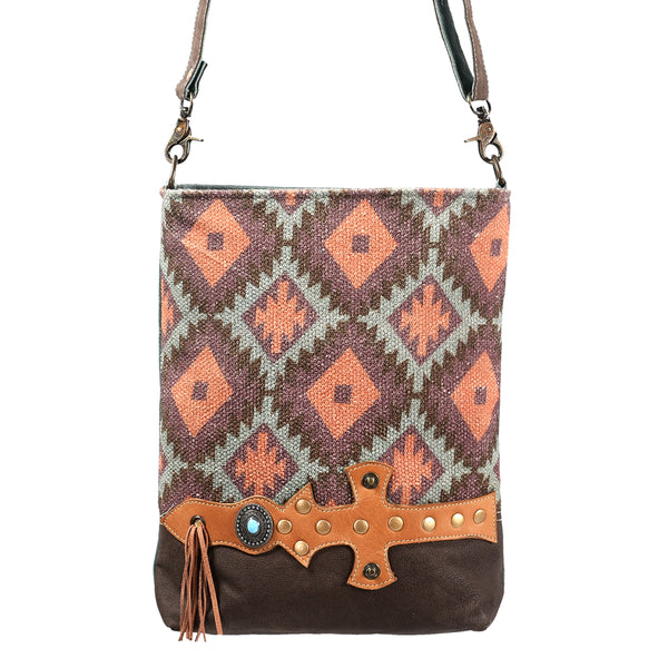 LC-KB389Large Crossbody Upcycled Canvas Ladies Bag