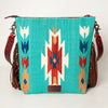 ADBG510 American Darling Signature Cross Body Bag - Hand Tooled Floral Leather & Woven Saddle Blanket