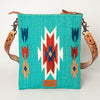 ADBG948 American Darling Western Leather Large Cross body Bag Hand Tooled Floral Saddle Blanket