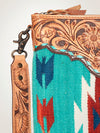 ADBG948 American Darling Western Leather Large Cross body Bag Hand Tooled Floral Saddle Blanket