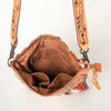 ADBG948 American Darling Western Leather Large Cross body Bag Hand Tooled Floral Saddle Blanket