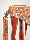 ADBG948 American Darling Western Leather Large Cross body Bag Hand Tooled Floral Saddle Blanket