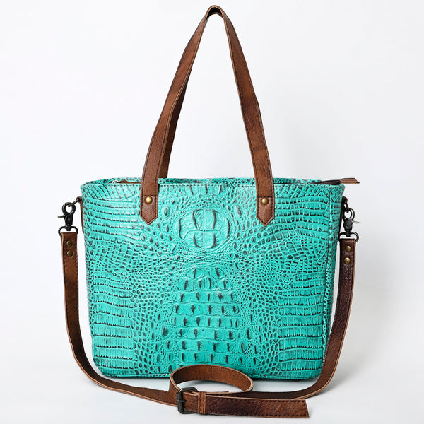 ADBG957 American Darling Exotic Embossed Leather Western Tote Bag with Adjustable Crossbody Strap