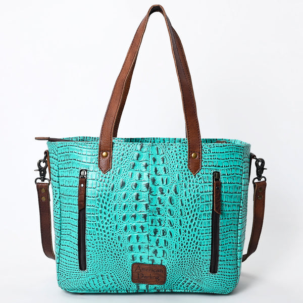 ADBG957 American Darling Exotic Embossed Leather Western Tote Bag with Adjustable Crossbody Strap