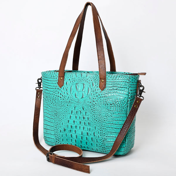 ADBG957 American Darling Exotic Embossed Leather Western Tote Bag with Adjustable Crossbody Strap