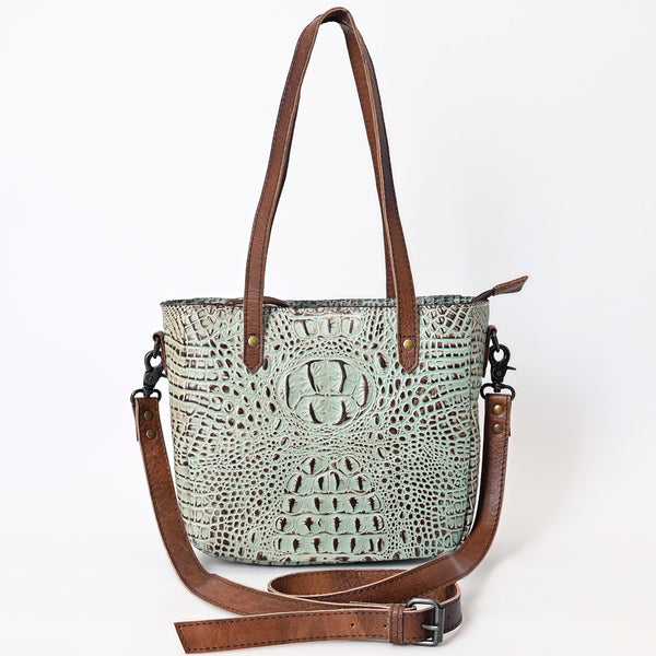 ADBG959 Crocodile Embossed Genuine Leather Western Tote Compact Handbag by American Darling