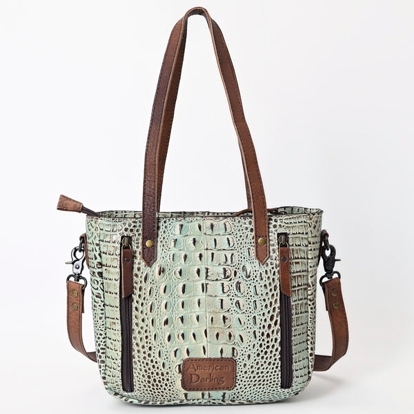 ADBG959 Crocodile Embossed Genuine Leather Western Tote Compact Handbag by American Darling