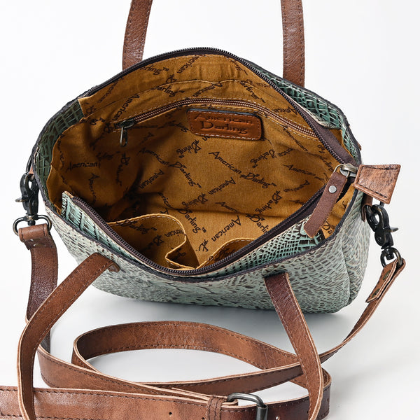 ADBG959 Crocodile Embossed Genuine Leather Western Tote Compact Handbag by American Darling