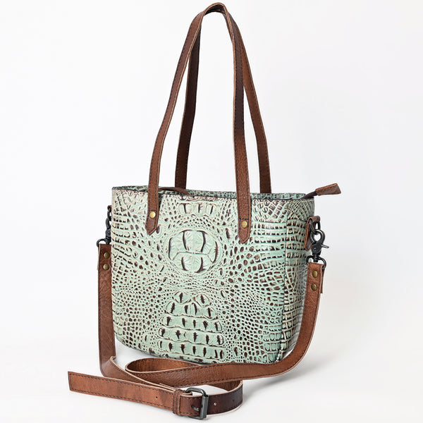 ADBG959 Crocodile Embossed Genuine Leather Western Tote Compact Handbag by American Darling
