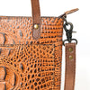ADBG960 American Darling Exotic Crocodile Textured Leather Tote Bag with Crossbody Strap