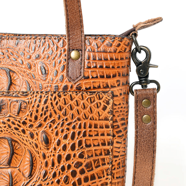 ADBG960 American Darling Exotic Crocodile Textured Leather Tote Bag with Crossbody Strap