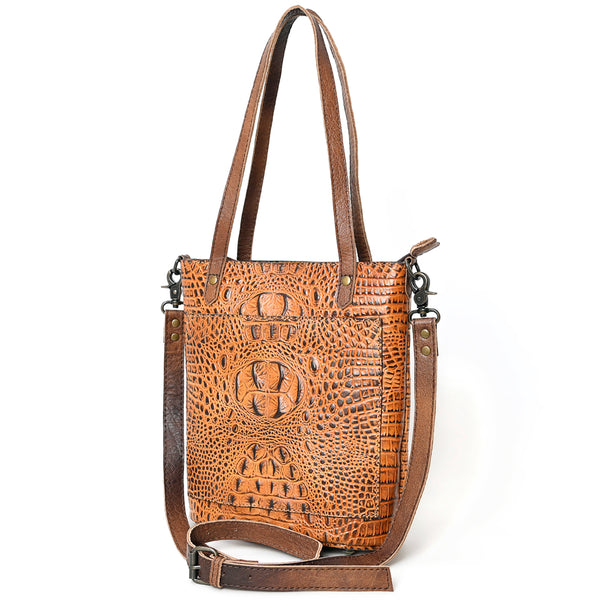 ADBG960 American Darling Exotic Crocodile Textured Leather Tote Bag with Crossbody Strap