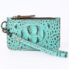 ADBG961 American Darling Crocodile Embossed Western Leather Wristlet Bag