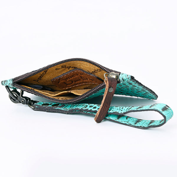 ADBG961 American Darling Crocodile Embossed Western Leather Wristlet Bag