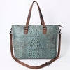 ADBG962 Crocodile Embossed Genuine Leather Western Tote Compact Handbag by American Darling