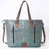 ADBG962 Crocodile Embossed Genuine Leather Western Tote Compact Handbag by American Darling