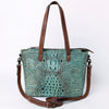 ADBG964 American Darling Crocodile Embossed Western Leather Tote Bag