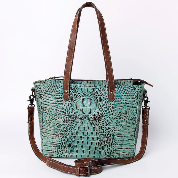 ADBG964 American Darling Crocodile Embossed Western Leather Tote Bag
