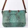 ADBG964 American Darling Crocodile Embossed Western Leather Tote Bag
