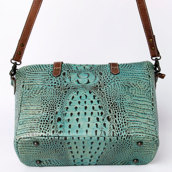 ADBG964 American Darling Crocodile Embossed Western Leather Tote Bag