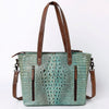 ADBG964 American Darling Crocodile Embossed Western Leather Tote Bag