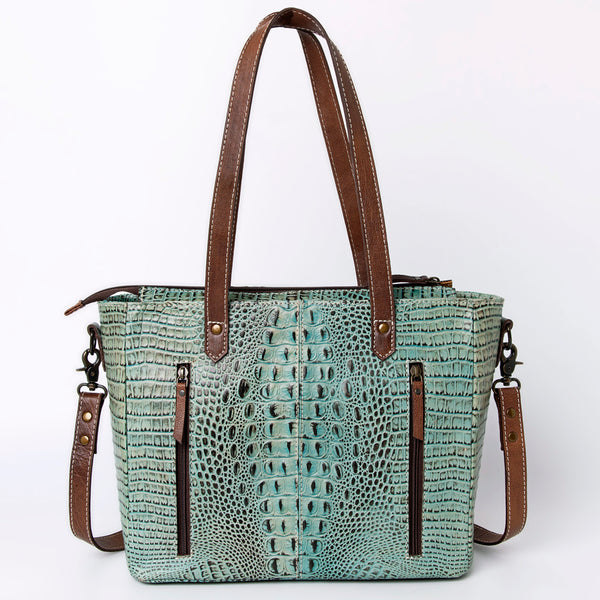 ADBG964 American Darling Crocodile Embossed Western Leather Tote Bag