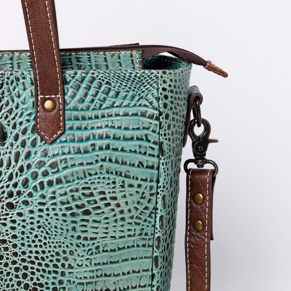 ADBG964 American Darling Crocodile Embossed Western Leather Tote Bag