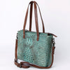 ADBG964 American Darling Crocodile Embossed Western Leather Tote Bag