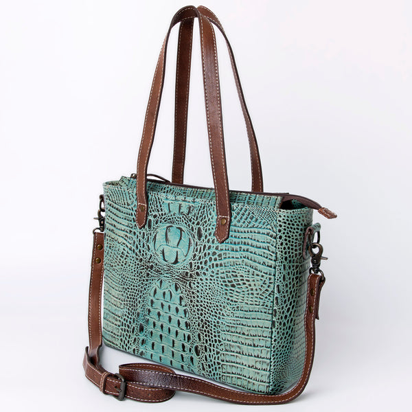 ADBG964 American Darling Crocodile Embossed Western Leather Tote Bag