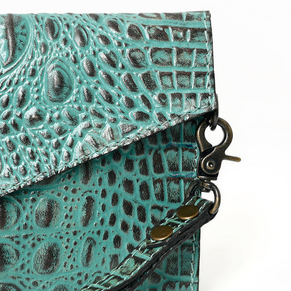 ADBG968 American Darling Crocodile Embossed Western Leather Wallet