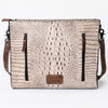 ADBG971 American Darling Crocodile Embossed Western Leather Messenger Bag
