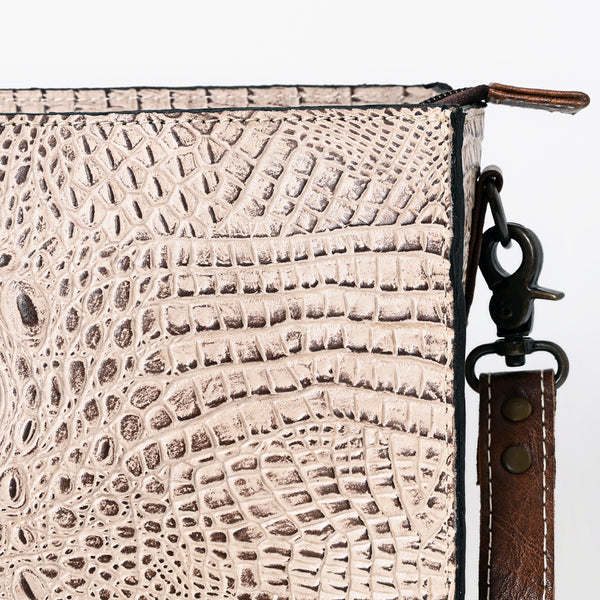 ADBG971 American Darling Crocodile Embossed Western Leather Messenger Bag