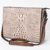 ADBG971 American Darling Crocodile Embossed Western Leather Messenger Bag