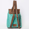 ADBG972 American Darling Crocodile Embossed Western Leather Backpack