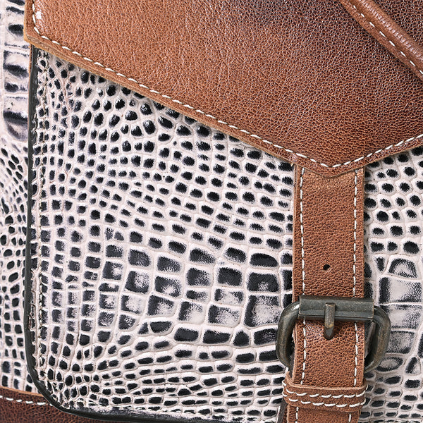ADBG972 American Darling Crocodile Embossed Western Leather Backpack