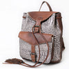 ADBG972 American Darling Crocodile Embossed Western Leather Backpack