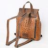 ADBG972 American Darling Crocodile Embossed Western Leather Backpack