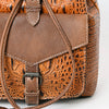 ADBG972 American Darling Crocodile Embossed Western Leather Backpack