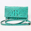 ADBG973 American Darling Crocodile Embossed Western Leather Wallet Bag