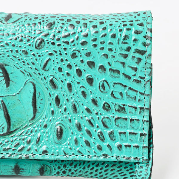 ADBG973 American Darling Crocodile Embossed Western Leather Wallet Bag