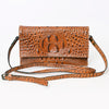 ADBG973 American Darling Crocodile Embossed Western Leather Wallet Bag