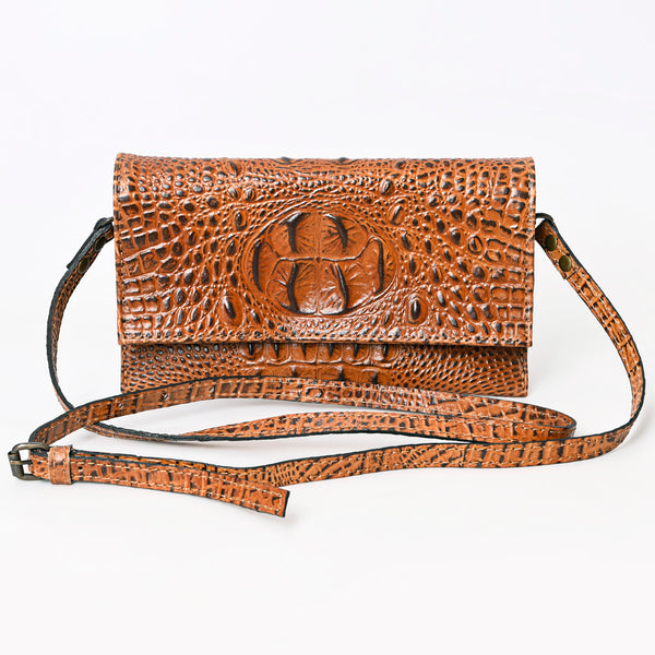 ADBG973 American Darling Crocodile Embossed Western Leather Wallet Bag
