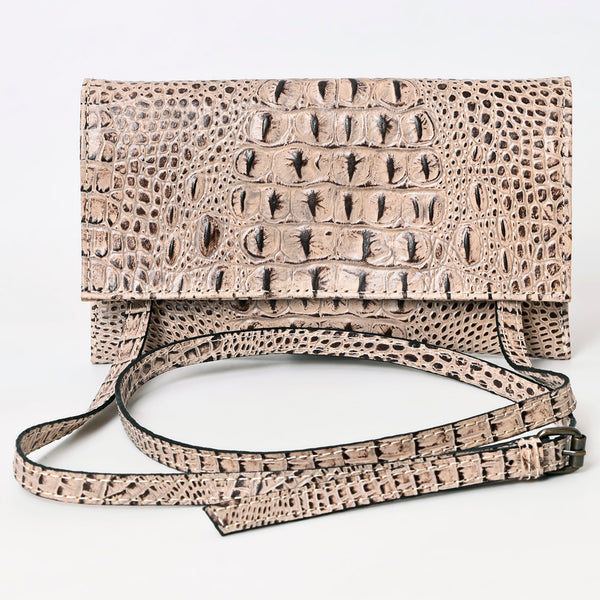 ADBG973 American Darling Crocodile Embossed Western Leather Wallet Bag