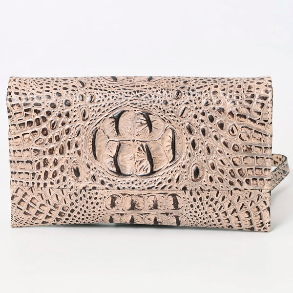ADBG973 American Darling Crocodile Embossed Western Leather Wallet Bag