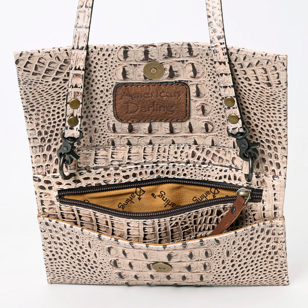 ADBG973 American Darling Crocodile Embossed Western Leather Wallet Bag