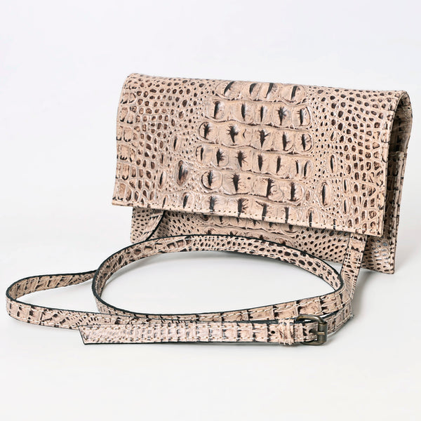 ADBG973 American Darling Crocodile Embossed Western Leather Wallet Bag