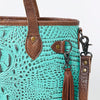 ADBG974 Alligator Embossed Genuine Leather Western Crossbody Tote with Tassels