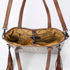 ADBG974 Alligator Embossed Genuine Leather Western Crossbody Tote with Tassels